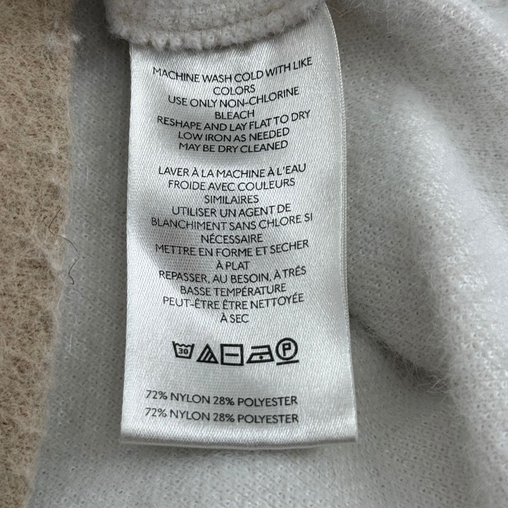 Maeve Anthropologie Cream Tan Fuzzy Eyelash Knit Crewneck Sweatshirt Small - Picture 8 of 9